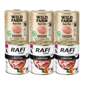 DOLINA NOTECI Rafi Classic su kalakutiena + WILD FARM Pate Chicken 6x800g