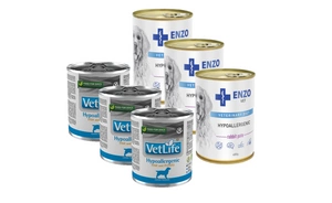 Farmina Vet Life Hypoallergenic Fish & Potato Dog 3x300g + ENZO VET Hipoalerginė dieta su triušiena šunims 3x400g