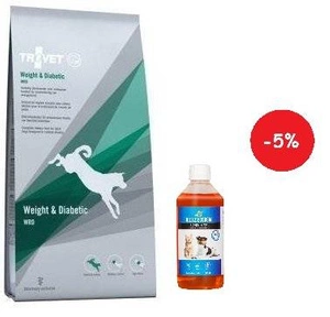TROVET WRD Weight & Diabetic (šuniui) 12,5kg + LAB V Lašišų aliejus šunims ir katėms 500ml