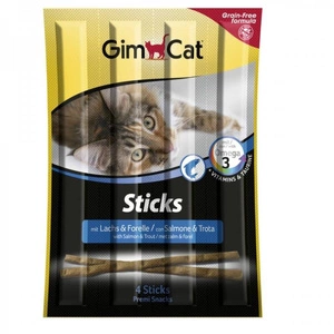 GimCat Sticks Salmon & Trout Grain Free skanėstai katėms su lašiša ir upėtakiu (4 vnt)