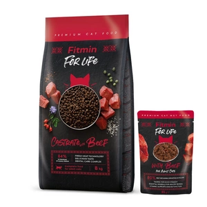 FITMIN Cat For Life Kastratinė jautiena 8kg + Fitmin Cat For Life Adult Beef 85g