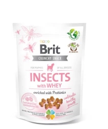 BRIT CARE Dog Crunchy Cracker Puppy Insects su daug išrūgų 200g