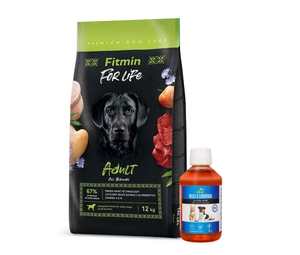 FITMIN For Life Adult All Breeds 12kg + LAB V Lašišų aliejus šunims ir katėms 250ml
