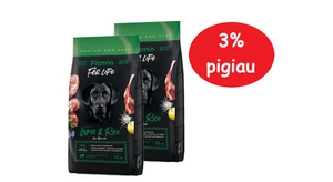 FITMIN dog For Life Lamb & Rice 2x12kg 3% PIGIAU