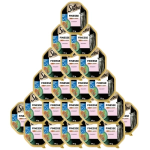 SHEBA Finesse 22x85 g - drėgnas visavertis ėdalas suaugusioms katėms su lašiša, paštete