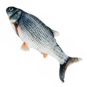 Žaislas katėms pliušinė žuvis su katžole 21cm