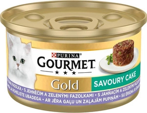 Purina Gourmet Gold Pikantiškas pyragas su ėriena ir šparaginėmis pupelėmis 85g