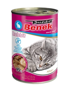 Super Benek CAT be grūdų gabaliukai su triušiena padaže 415 g