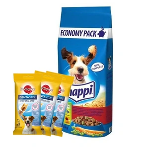 CHAPPI 13,5 kg - sausas maistas šunims su jautiena, paukštiena ir daržovėmis + 3xDentaStix NEMOKAMAI