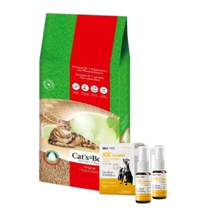 JRS Cats Best Eko Plus -  Medinis kraikas su grumstais 30l / 13kg + Lab-V ADE Complex - vitaminų A, D ir E kompleksas šunims ir katėms