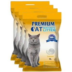 Premium Cat Clumping Bentonite kraikas - citrina katėms 4x5L