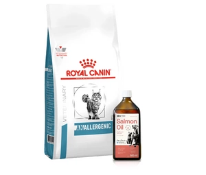 ROYAL CANIN Anallergenic Cat 2kg + Lab-V 100% lašišų aliejus įvairaus amžiaus šunims ir katėms 500ml šalto spaudimo