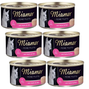 Miamor Feine Filets - drėgnas kačių ėdalas vištienos filė su ryžiais 6x100g skardinė