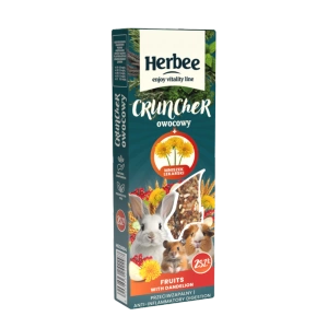HERBEE traškučiai graužikams ir triušiams 115g vaisiai ir daržovės su kiaulpienėmis