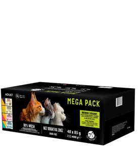 PetRepublic drėgnas kačių ėdalas švelniame padaže mišinys mėsos ir žuvies skonio 48x85g