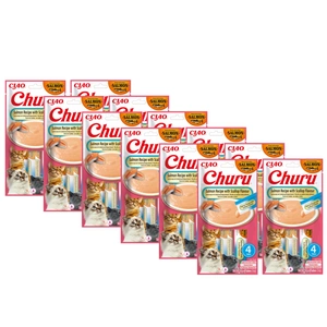 INABA CAT CHURU lašiša su šukutėmis 48x14g