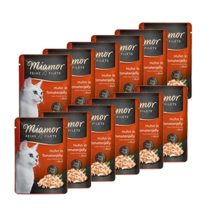 Miamor Feine Filets - drėgnas kačių maistas tunas su pomidorais želė 12x100g