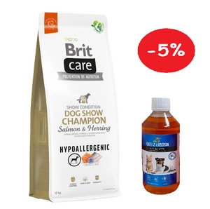 BRIT CARE Dog Hypoallergenic Dog Show Champion Salmon & Herring 12kg + LAB 5% PIGIAU