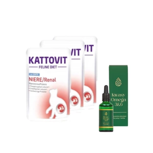 Kattovit Niere/Renal ančių 3x85g paketėlis + AB-V Omega 3 ir 6 riebalų rūgštys bendrai šunų ir kačių sveikatos, kailio ir odos būklei gerinti 100ml