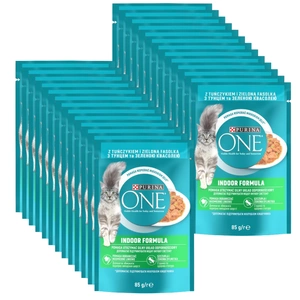 Purina One Cat Indoor su tunu ir šparaginėmis pupelėmis 26x85g