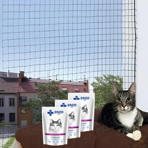 TRIXIE Apsauginis tinklas juodas 4x3 m + ENZO VET Sterilizuota dieta sterilizuotoms katėms su kalakutiena želė 3x100g