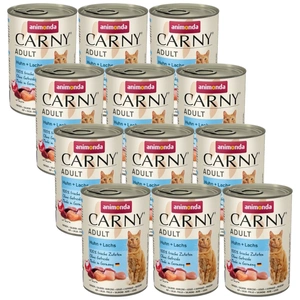 ANIMONDA Cat Carny Adult skonis: vištiena ir lašiša 12x400g