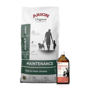 ARION Maintenance Chicken Adult Giant 12kg + Lab-V 100% lašišų aliejus įvairaus amžiaus šunims ir katėms 500ml šalto spaudimo