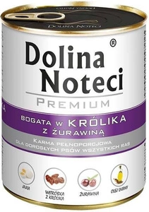 DOLINA NOTECI PREMIUM produkto sudėtyje yra gausu triušienos ir spanguolių 12x800g
