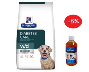 HILL'S PD Prescription Diet Canine w/d 10kg + LAB V Lašišų aliejus šunims ir katėms 500ml 5% PIGIAU