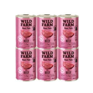 WILD FARM Paštetas su jautiena 6x400g - maistas katėms be glitimo