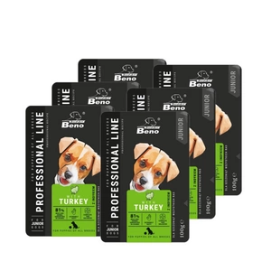 SUPER BENO Junior visų veislių šuniukų paketėlis su kalakutiena 6x100g