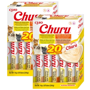 INABA Churu katėms - vištienos ir jautienos mišinys 40x14g