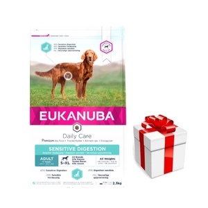 Eukanuba Dog Dry Daily Care Adult Sensitive Digestion All Breeds Chicken Bag 2,3 kg + Staigmena Šunui