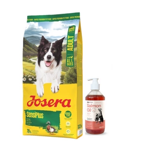 JOSERA SensiPlus 12,5kg + LAB V Lašišų aliejus šunims ir katėms 500m