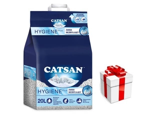 CATSAN Hygiene Plus 20l - natūralus kačių kraikas  + STAIGMENA KATEI