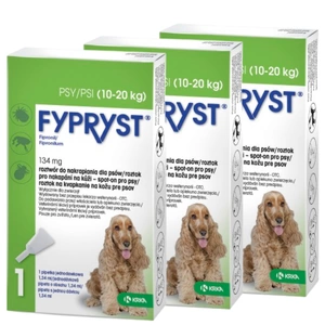 KRKA Fypryst Spot On lašai nuo blusų ir erkių šunims 10-20 kg 134 mg/1,34 ml 1 pipetė - 3vnt.