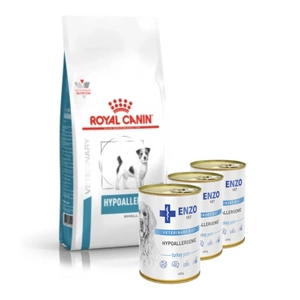 ROYAL CANIN Hypoallergenic Small Dog HSD24 1kg + ENZO VET Hipoalerginė dieta su kalakutiena šunims 3x400g