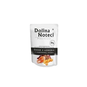 DOLINA NOTECI Lašišos patiekalas su morkomis ir ryžiais 100g-šunų drėgnas maistas