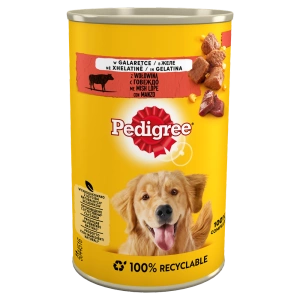 PEDIGREE Adult konservų dėžutė 400g - drėgnas šunų ėdalas su jautiena drebučiuose