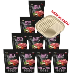Tasty Dogs Life veršienos želė patiekalas 10x500g + nemokama šunų laižymo kilimėlis