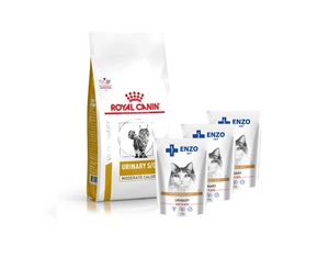 ROYAL CANIN Urinary S/O Moderate Calorie Feline UMC 34 3,5kg + ENZO VET šlapalas su jautiena želė katėms 3x100g