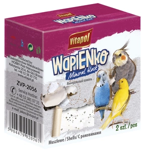 VITAPOL kalkakmenis paukščiams su kriauklėmis 2vnt. Medinės "Smakers" kolbos gerbiliukams