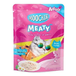 MOOCHIE Tunas padaže 70 g šlapias kačių maistas (tunai ir ramunėlės padaže)