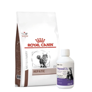 ROYAL CANIN Hepatic HF 26 2kg + Lab-v Hepasil Dog & Cat preparatas šunų ir kačių kepenų veiklai gerinti 250 ml