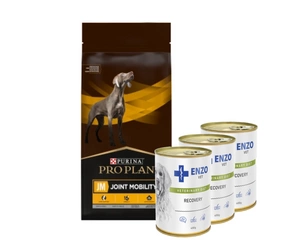 PURINA Veterinary PVD JM Joint Mobility 12kg + ENZO VET Atkūrimo dieta šunims 3x400g