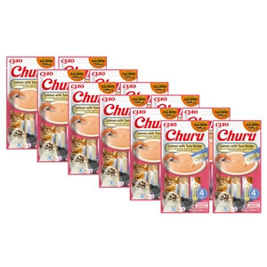 INABA CAT CHURU lašiša su tunu 48x14g