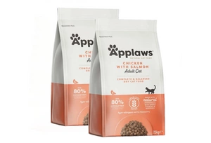Applaws Adult Chicken with Extra Salmon sausas kačių maistas 2x7,5 kg