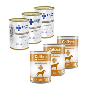 Calibra Veterinary Diets Dog Gastrointestinal 3x400g + ENZO VET Žarnyno dieta šunims su ėriena 3x400g