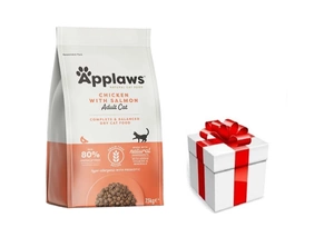 Applaws Adult Chicken with Extra Salmon sausas kačių maistas 7,5 kg + STAIGMENA KATEI