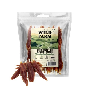 WILD FARM anties krūtinėlės filė ant pagaliuko 500g skanėstas šunims